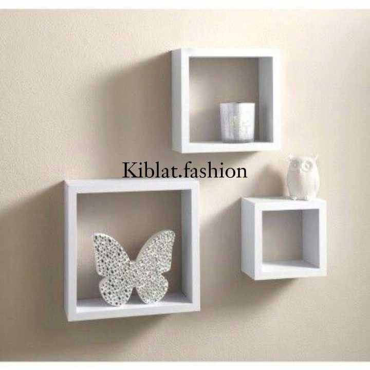 Rak Kotak Minimalis Set 3 in 1 Hiasan Dinding bunga Rak Gantung