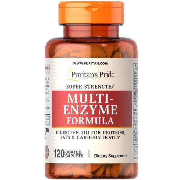 Puritan's Pride Multi Enzyme Formula Super Strength 100 Coated Caplets