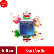 Hộp 6C Bao cao su có gai gân bi râu như hình kéo dài thời gian quan hệ.