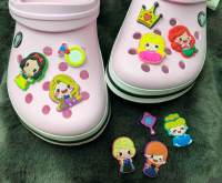 Jibbitz ตัวติดรองเท้ามีรู crocs monobo adda mago ชุดเจ้าหญิง10ชิ้น