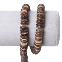 Coconut Shell Spacer Beads Flat Round Coffee About 10mm Dia,Hole:About 1mm,41cm,3 Strands(About 112 PCsStrand)