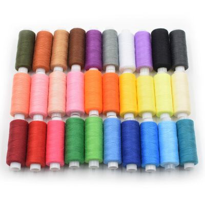 30Pcs 250 Yard Polyester Machine Embroidery Sewing Threads Hand Sewing Thread Craft Patch Steering-wheel Sewing Supplies