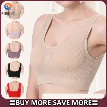 Women Nylon Sports Racerback Bra Front Zipper Wide Shoulder