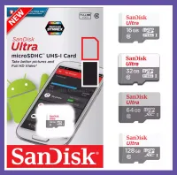 SanDisk Ultra Micro SD Card Class10 16GB / 32GB / 64GB / 128GB (SDSQUNS) เมมโมรี่ การ์ด ใส่ โทรศัพท์ มือถือ สมาร์ทโฟน กล้องติดรถ กล้องหน้ารถ กล้องรถ กล้องIP กล้องวงจรปิด