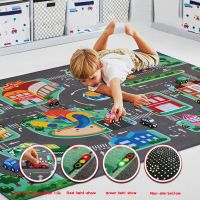 LED Traffic Lighter Road Rugs For Kids Play Carpets Children Climb Puzzle Game Scene Graph Fashion Floor Mats Car Birthday Gift