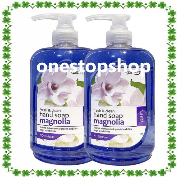 Magnolia Antibacterial No Triclosan Hand Soap Hand Wash 750mL x2