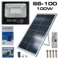 โปรโมชั่น SOLAR LIGHT + SOLAR PANEL 100W 2PCS/1SET รหัส SS-100 ราคาถูก แผงโซล่าเซลล์  โซล่าเซลล์  พลังงานแสงอาทิตย์ มโน