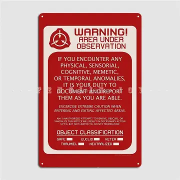The Scp Foundation Metal Sign Club Party Cave Pub Designing Poster