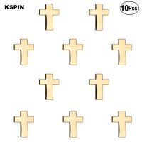 Golden Cross Badge Lapel Pin Flag badge Brooch Pins Badges 10Pcs a Lot Fashion Brooches Pins