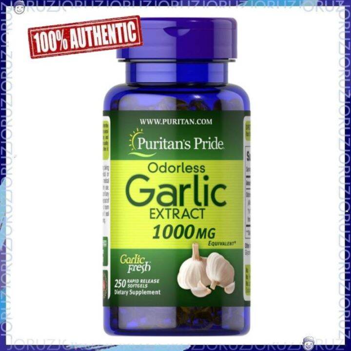 Puritan's Pride Garlic Oil Extract Odorless 1000mg Heart Health 250 Softgels Lazada PH