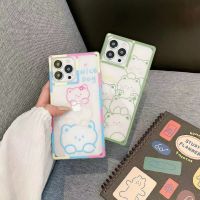 เคสน่ารักการ์ตูน หมี ขอบเหลี่ยม เคสมือถือซิลิโคนนุ่ม เคสซิลิโคน CS53 เคส รุ่นคู่ หมีน่ารัก ฝาครอบป้องกันการตก