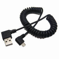 M Icro Usb ชาย90องศามุมขวาเพื่อ Usb ชายซ้ายขวามุมฤดูใบไม้ผลิหดยืดเคเบิ้ลซิงค์ค่าข้อมูล1เมตร