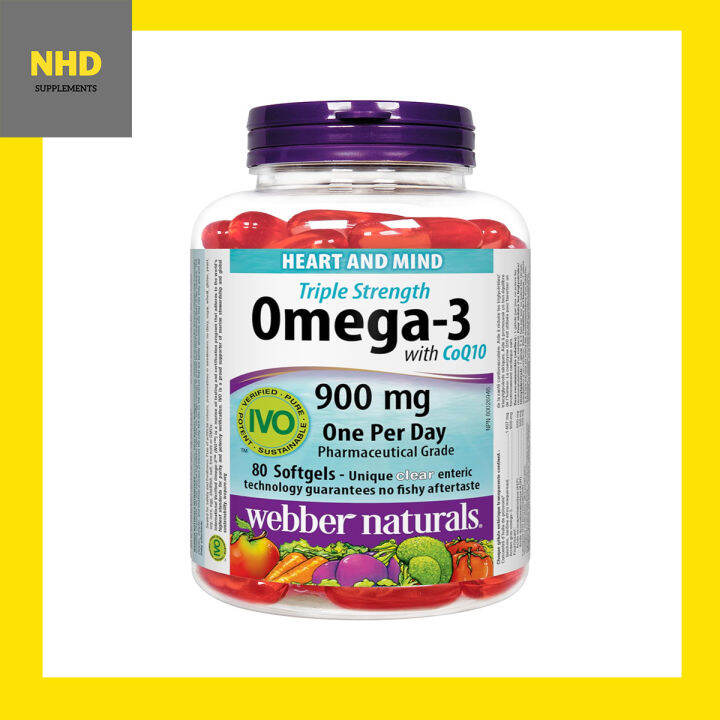 WEBBER NATURALS OMEGA3 with CoQ10 80 viên dầu cá bổ sung omega3 cùng
