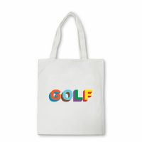 【ACD】   Golf Wang Le Fleur Flower Vote Idor Tyler The Creator Skate Shopper Bag กระเป๋าผ้าใบความจุขนาดใหญ่สาวน่ารัก Tote กระเป๋าสะพาย