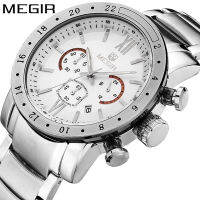 [สินค้าใหม่]MEGIR[100% Genuine]3008นาฬิกามัลติฟังก์ชั่ผู้ชายแฟชั่นนาฬิกากันน้ำผู้ชาย