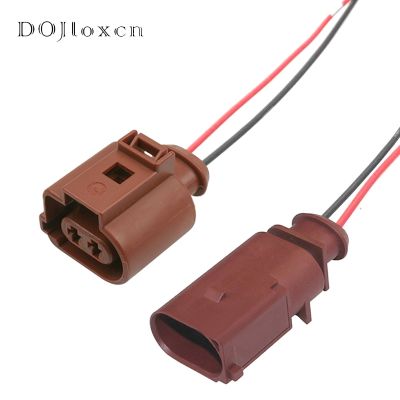 【CW】 1-50 Sets 2 Pin 3.5mm Female Male Sensor Rear Brake Caliper Motor Cable Harness Plug 1J0973722A