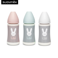 Suavinex ขวดนม ลาย HYGGE รุ่น Premium PA polyamide wide neck bottle with 3P round teat ขนาด 270ml เหมาะสำหรับอายุ 3-18 เดือน