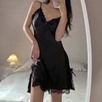 --SY23726♤۩♞ -border sexy jamas womens summer ice silk th sat spenders ghtdress lace temptatn home clot whole