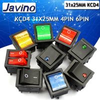 KCD4 Rocker switch ship type switch rocker power button 4/6PIN red light green light 31x25mm16a 250v ON-OFF/ON-OFF-ON Printing Stamping