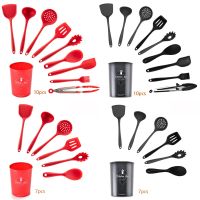 Silicone Kitchen Utensils Set Kitchenware 10/7Pcs Cooking Utensils Set Spatula Ladle Soup Spoon Rice Scoop Kitchen Tools