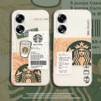 เคสโทรศัพท์ OPPO A38 A58 A78 4G ใหม่2023ใสแฟชั่นดาวแก้วกาแฟเหรียญเคสซิลิโคนแบบนุ่ม OPPO A58 4G ฝาครอบโทรศัพท์