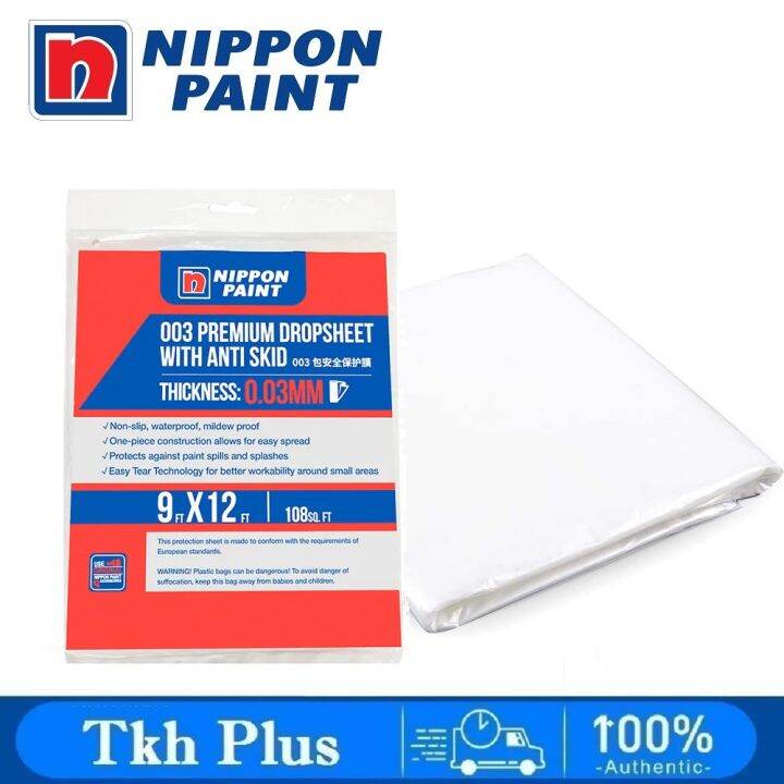 Nippon Paint Plastic Drop Cloth Protective Bag 9ft x 12ft Plastic Sheet