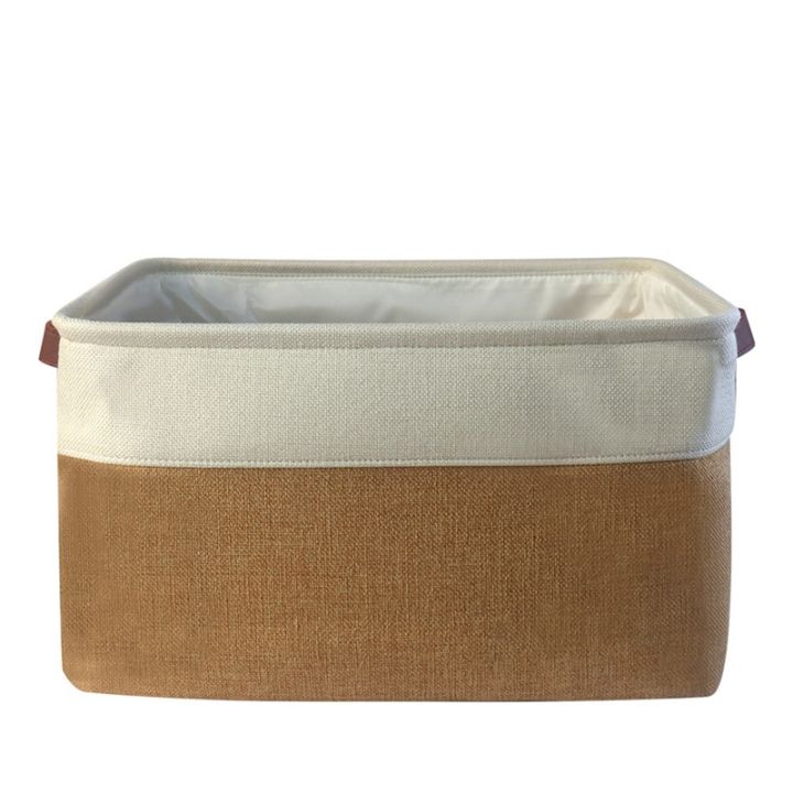 2pcs-foldable-fabric-storage-box-set-cotton-linen-storage-basket-square-wardrobe-organizer-box-with-handles