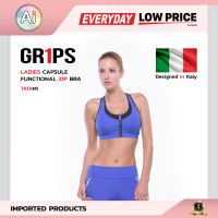 สปอร์ตบรา สปอร์ตบราออกกำลัง LADIES CAPSULE FUNCTIONAL ZIP BRA TATAMI สีน้ำเงิน Size.M แบรนด์ GR1PS จาก Ai Retail