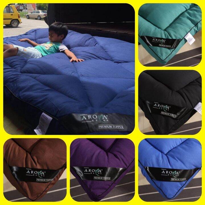 ⭕TOPPER AROMA HERBS TILAM TEBAL 10CM GEBU HILANG SAKIT BLAKANG KAIN COTTON SEJUK 100 BERKUALITI