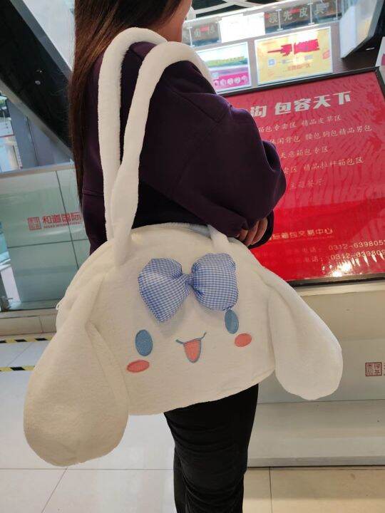 kawaii-sanrio-plush-bag-kuromi-backpack-cinnamoroll-shoulder-bag-tote-makeup-cartoon-my-melody-plushie-large-handbag-gift-girls