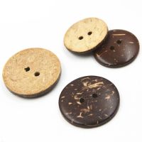 Buttons Sewing Wooden Shell Holes Wood Button 15Mm Crafts Brown Round Vintage Diy Handmade Snap Bulk Decorative Clothing Printed