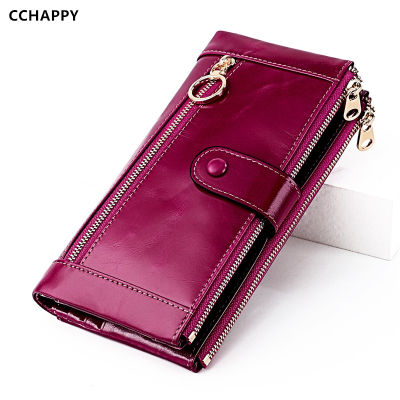 TOP☆CCHAPPY Genuine Leather Wallet Clutch Mobile Phone Bag for women Large Capacity Card Holder