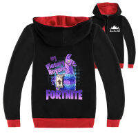 Fortnites Boy เสื้อแจ็คเก็ตมีฮู้ดซิปสำหรับเด็กผู้หญิงเสื้อสเวตเตอร์ถักแขนยาวผ้าฝ้าย + โพลีเอสเตอร์เสื้อผ้าเด็กฤดูใบไม้ผลิฤดูใบไม้ร่วงเกาหลี