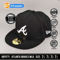 ใหม่ Era 59Fifty Atlanta Braves MLB หมวกแก๊ป สีดํา