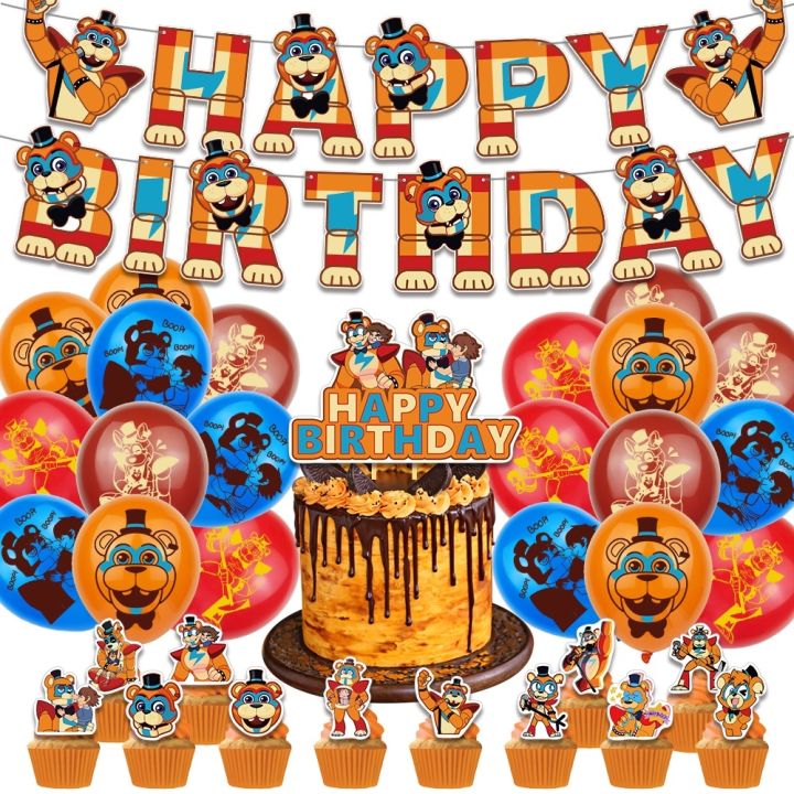 Jpt397 Five Nights At Freddy's FNAF Birthday Party Decorations Security ...