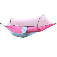 2023 New sell anti-rollover nylon belt mosquito net automatic quick-opening camping hammock