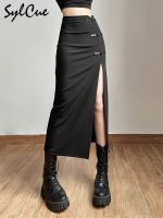 【CC】▪  Sylcue Split All-Match Hot Street Outing Mature Personality Trend WomenS Skirt