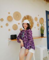 Chic No.9 - Top Sangria Flower  เสื้อสีม่วง เสื้อเที่ยวคาเฟ่ ?ปัดซ้ายที่รูปเพื่อดูขนาดสินค้า