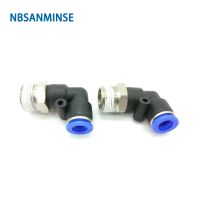 1Pc PL Plastic Pneumatic Parts M5 1/8 1/4 3/8 1/2 Push In Air Male Elbow Fitting Quick Connect Components NBSANMINSE