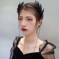 Gothic Tassel Wing Headbands กับ Chian Hair Hoop สำหรับปาร์ตี้ฮาโลวีนสวม Hairband Theme Party Creative เครื่องแต่งกาย Props