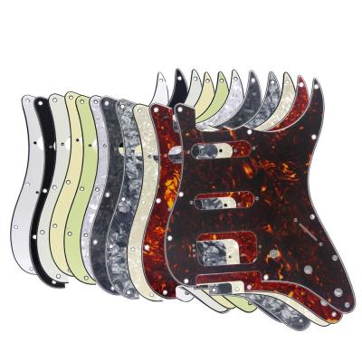 รอยขีดข่วนแผ้นปิ๊ก Pickguard กีตาร์ SSH ใหม่พร้อมสกรูสำหรับอุปกรณ์ตกแต่งกีตาร์11หลุมเลือกมี11สีให้เลือก