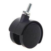 WSFS Hot 6mm Threaded Stem 40mm Dual Wheel Rotatable Caster Black Chair Wheel Furniture Caster Screw/Plate Swivel Castor Wheels Furniture Protectors