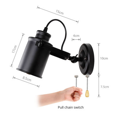 Industrial Wall Lamp Vintage wall lights with Pull chain switch handy Retro sconce Loft American country led wall light fixture