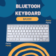Bluetooth Wireless Keyboard คีย์บอร์ด บลูทูธ ไร้สาย แถมฟรี สติคเกอร์คีย์บอร์ดพีวีซี ไทย อังกฤษ