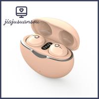 JIAJUSUANSOU ที่อุดหูกล่องชาร์จ สำหรับ iPhone Android ชุดหูฟังหูฟัง มินิล่องหน ชุดหูฟังไร้สาย 5.3บลูทูธ หูฟังแบบสวม