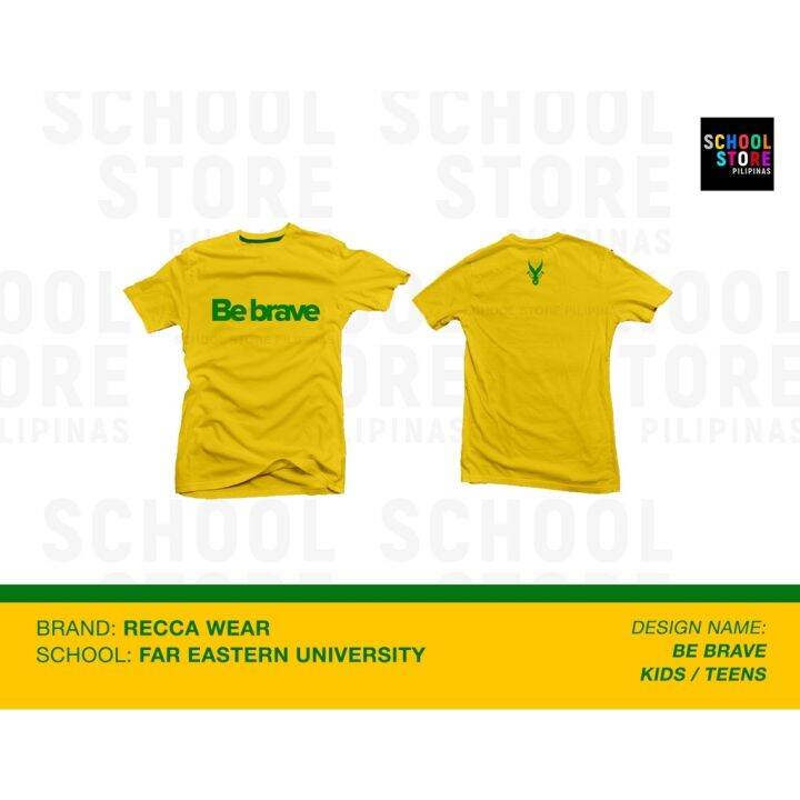 FEU Tamaraws BE BRAVE Classic for Kids and Teens - UAAP Shirt | Lazada PH