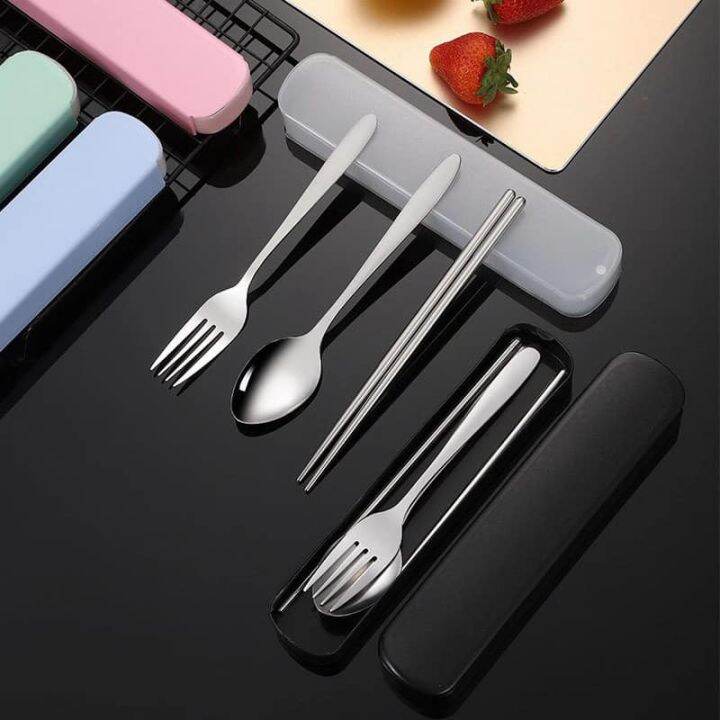 3 in 1 spoon fork and chopsticks set with organizer Lazada PH