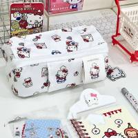 Sanrio HelloKitty Cartoon Cute Pencil case Student Large Capacity Multi layered Multifunctional Pen Stationery Box