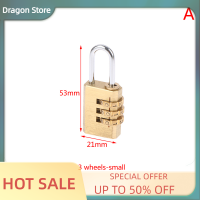 Dragon Brass Mini 3 4ตัวเลขหลักล็อครหัสกุญแจคล้องแบบรหัสสำหรับกระเป๋าเดินทาง