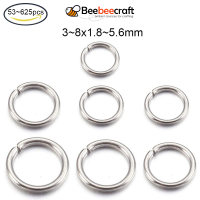 Beebeecraft 53-625 pc 7 Sizes Oval Jump Rings 304 Stainless Steel Close but Unsoldered Jump Rings Connectors Jewelry Ring for Chainmail Jewelry Bracelet Necklace Making